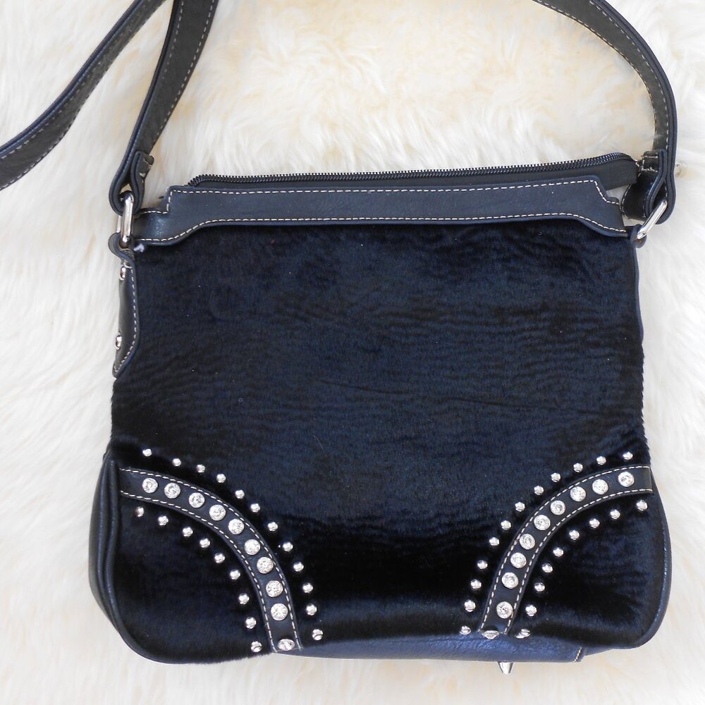 MONTANA WEST BLACK LEATHER PURSE-CONCEALED CARRY
